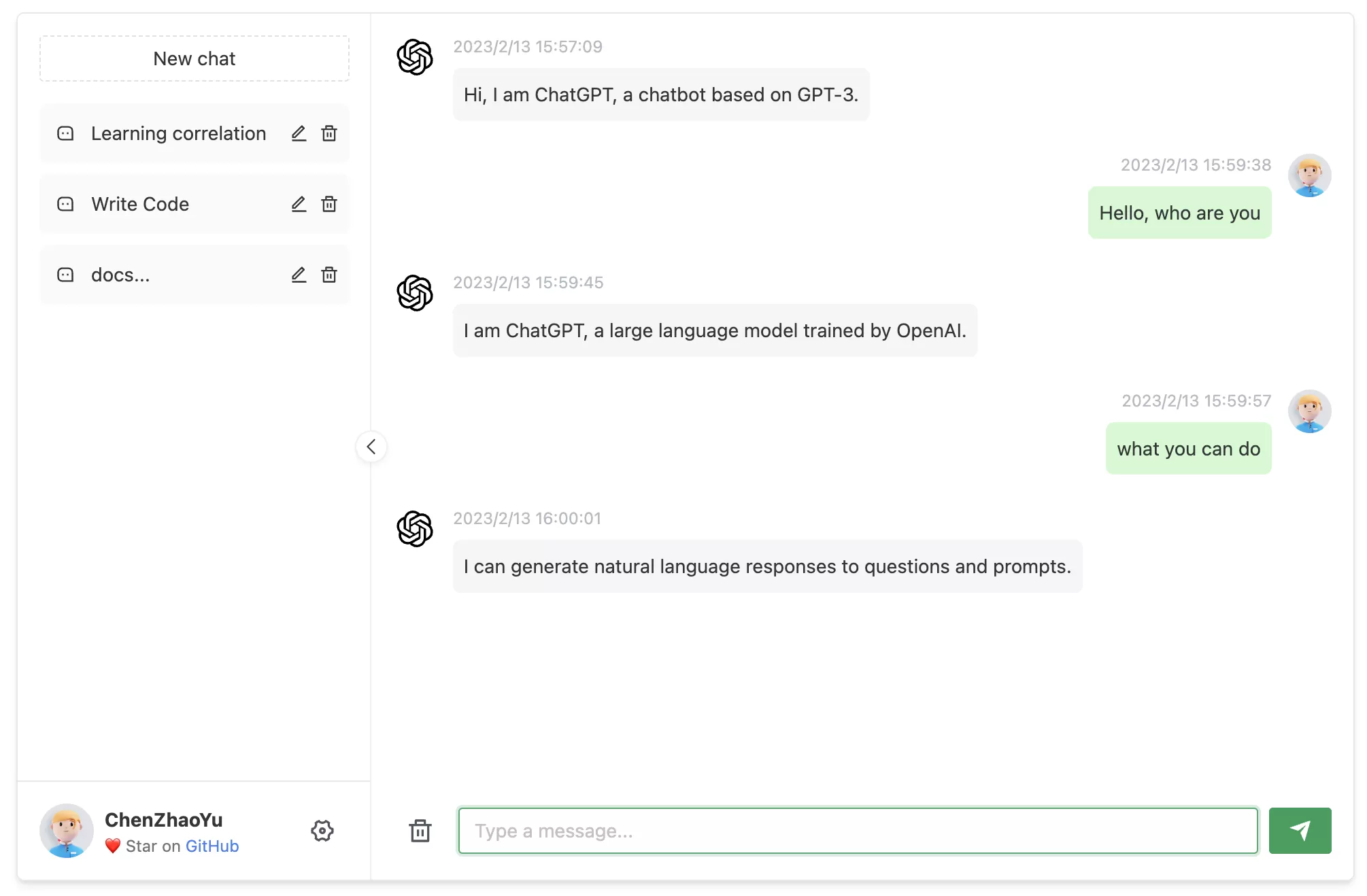 搭建自己的ChatGPT机器人